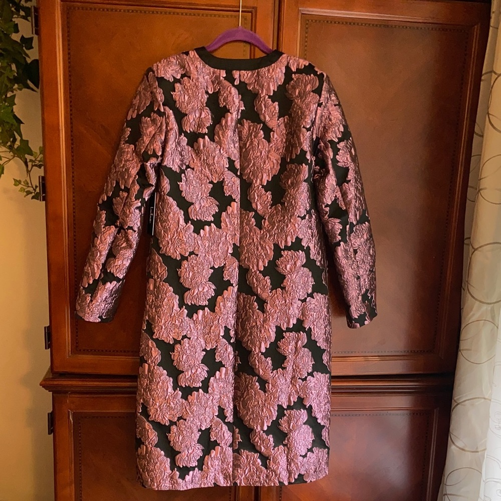 NWT Lulu's Mayia Purple and Black Jacquard Floral Print Long Jacket - Picture 9 of 15